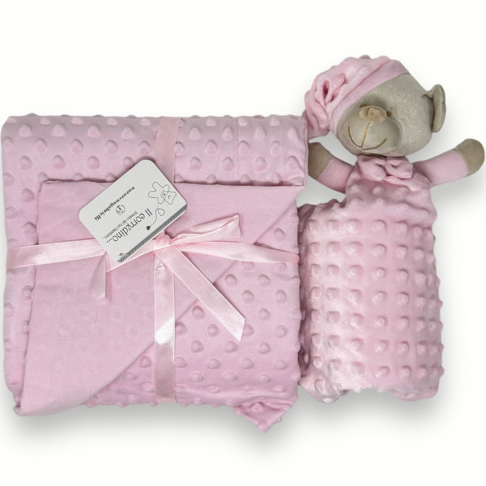 Nazareno Gabrielli - Set Regalo Copertina Culla In Coral Bubble + Orsetto Dou Dou  Art. Ng4791