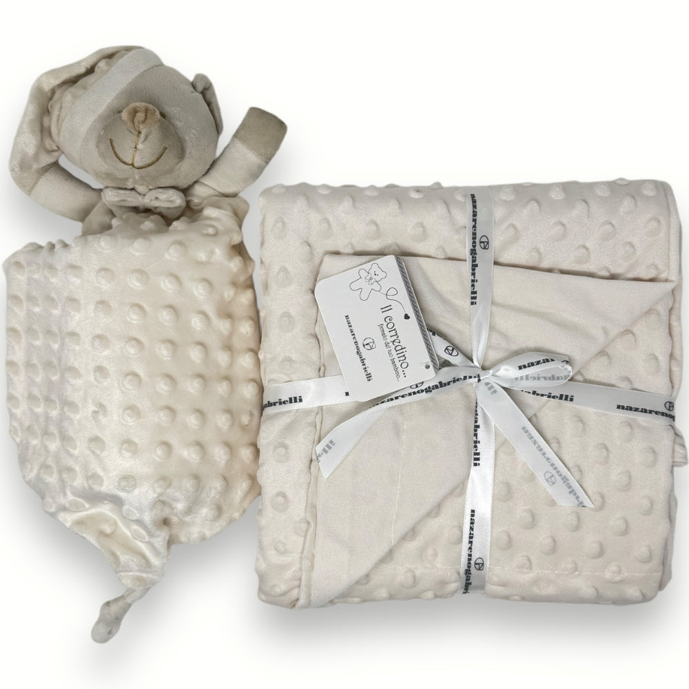 Nazareno Gabrielli - Set Regalo Copertina Culla In Coral Bubble + Orsetto Dou Dou  Art. Ng4791
