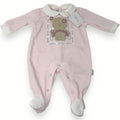 Les Jolies - Tutina Neonata Di Ciniglia In Cotone Con Ricamo Ed Applicazioni  Art. Lj244-38