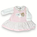 Les Jolies - Vestitino Neonata Di Ciniglia Cotone Con Ricamo Ed Applicazioni  Art. Lj235-37