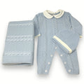 Nazareno Gabrielli - Set Nascita 3 Pezzi (copertina+tutina+cappellino) Mano Lana  Art. Ng3488-3