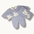 Nazareno Gabrielli - Set Nascita 3 Pezzi (copertina+tutina+cappellino) In Filo Di Puro Cotone  Art. Ng3485-7