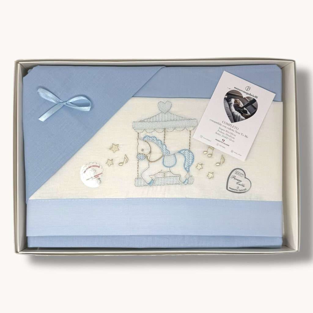 -nazareno Gabrielli- Completo Lenzuola Maxi Culla Compatibile Con La Next To Me 100% Cot. Ricamato Art. Ng3016-48