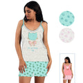 Irge - Pigiama Donna Calibrato Spalla Stretta Corto In Jersey Puro Cotone Ricamato  Art.  Cdmc194