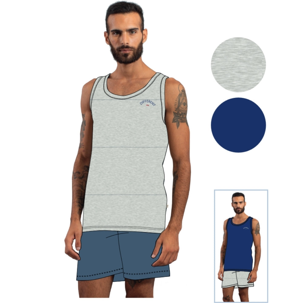 Irge - Pigiama Uomo Cotone Spalla Larga In Jersey Puro Cotone Con Stampa  Art. Mic2065