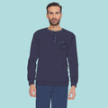 Irge - Pigiama Uomo Cotone Calibrato Lungo In Jersey Puro Cotone Con Taschino Art. Cuml86