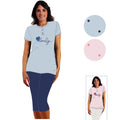 Y&m - Pigiama Donna Serafino Mezza Manica Pescatore In Puro Cotone Stampato  Art. Ymc548