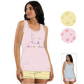 You&me - Pigiama Donna Spalla Larga Corto Stampato In Puro Cotone  Art. Ymc586