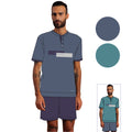 Y&m - Pigiama Uomo Serafino Corto Mezza Manica In Jersey Puro Cotone Con Stampa  Art. Ymc530