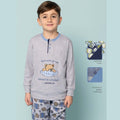 Irge - Pigiama Bimbo Serafino In Caldo Cotone 100% Con Stampa E Pantalone Fantasia  Art. Iki446