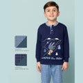 Irge - Pigiama Bimbo Serafino In Caldo Cotone 100% Con Stampa E Pantalone Fantasia  Art. Iki447