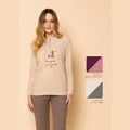 Irge - Pigiama Donna Invernale Punto Milano Aperto Fantasia E Pantalone Con Elastico No Stress Art. Ptd10