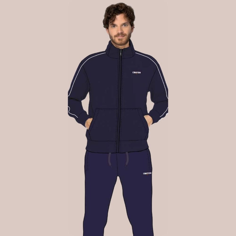 El Charro - Tuta Uomo In Felpa Full Zip - Maglia E Pantalone Con Tasche  Art. Gcm140