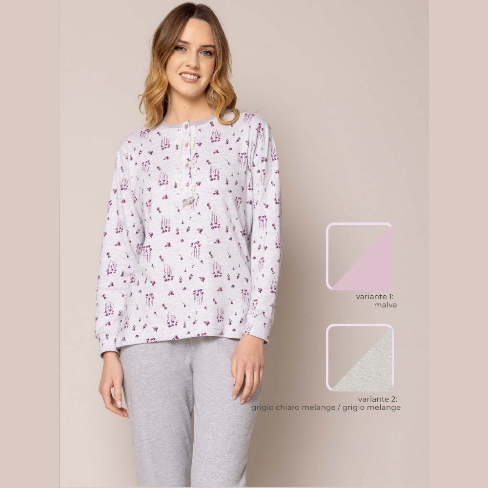 Irge - Pigiama Donna Serafino In Caldo Cotone 100% Fantasia  Art. Mii2217