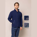 Irge - Pigiama Uomo In Caldo Pile Full Zip Con Tasche E Pantalone Fantasia  Art. Mip2206