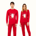 Irge - Pigiama Donna In Caldo Cotone Ricamo Babbo Natale  (disponibile  Per Tutta La Famiglia) Art. Xmasli21