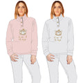 Irge - Pigiama Donna Invernale 3 Bottoni Lupetto Collo Alto In Soffice Coral Ricamato Y&mc617