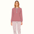 Y&m - Pigiama Donna Calibrato Modello Serafino Con Chiusura 3 Bottoni In Caldo Cotone  Art. Ymic03