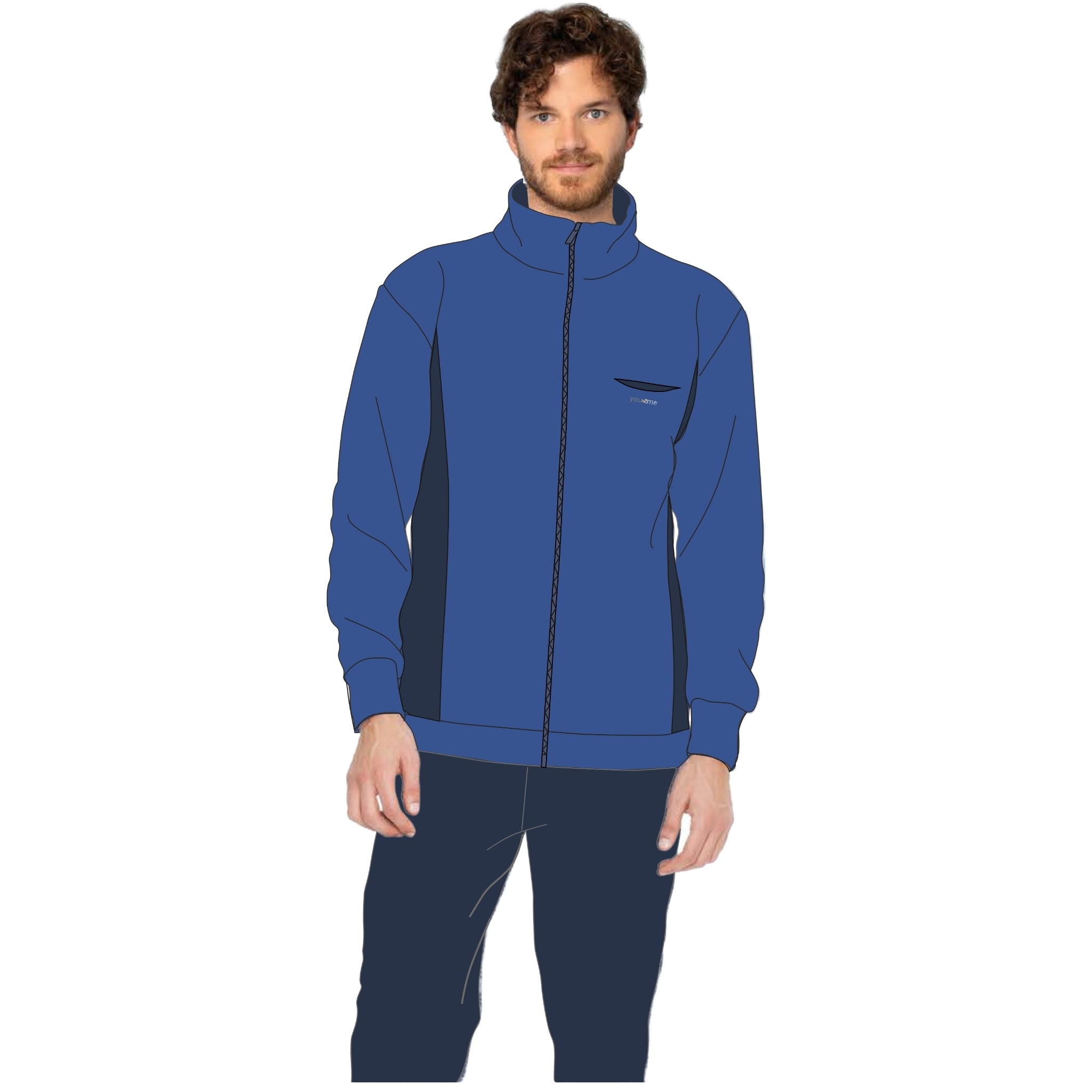 Irge - Pigiama Uomo Invernale Con Chiusura Full Zip In Pile Con Taschino E Ricamo  Art. Ymp595