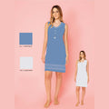 Irge Estate  Camicia Da Notte Donna Calibrata Spalla Larga Serafino 4 Bottoni In Puro Cotone  Art. Cdc228