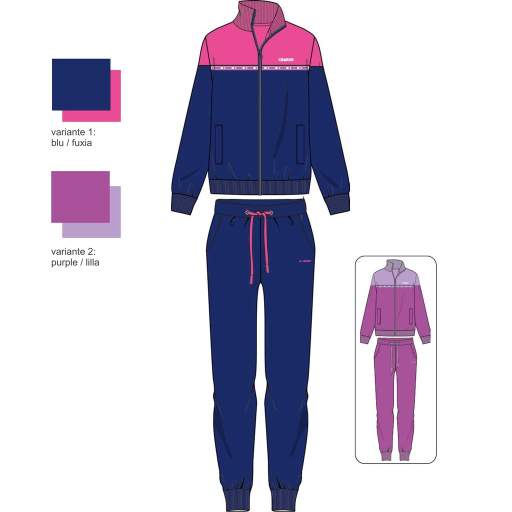 El Charro Tuta Donna Lunga Full-zip In French Terry 100% Cotone Art. Gcl194