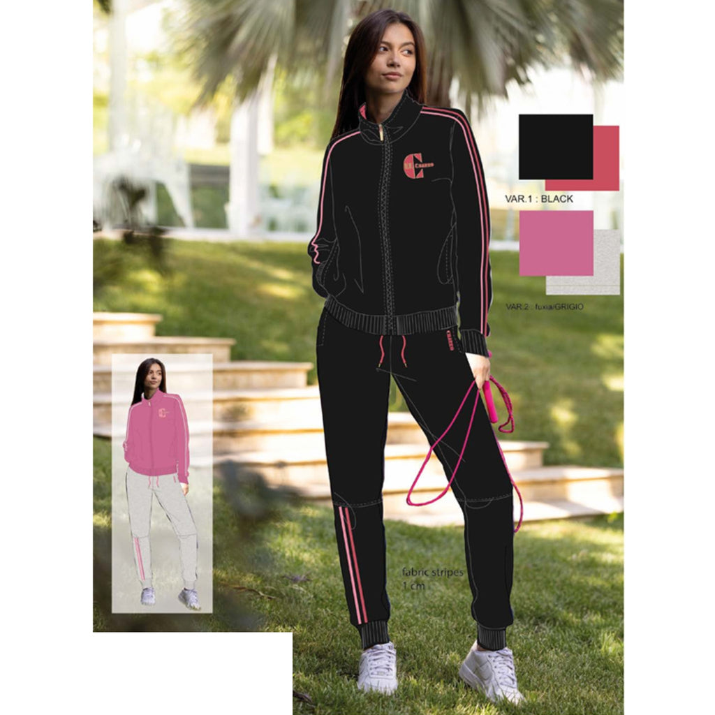 El Charro - Tuta Donna Full-zip In French Terry Manica Lunga 100% Cotone Art. Gcl160