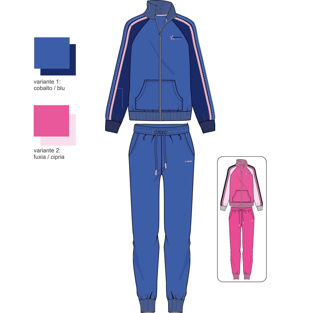 El Charro  Tuta Donna Lunga Full-zip In French Terry 100% Cotone Art. Gcl198