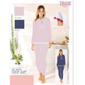 Irge - Pigiama Con Collo Serafino Donna Lungo In Jersey Puro Cotone Fantasia Art. Mil2321