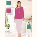 Irge - Pigiama Serafino Donna Lungo In Jersey Puro Cotone Con Stampa Art. Mil2313