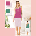 Irge Estate Pigiama Donna Pinocchietto Spalla Larga In Puro Cotone Con Stampa  Art. Mic2315