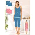 Irge Estate Pigiama Donna Calibrato Serafino Spalla Larga Pescatore In Puro Cotone  Art. Cdmc212