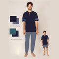 Irge Estate   Pigiama 3 Pezzi Uomo Calibrato Mezza Manica+pantalone Lungo+corto 100%cotone Art. Tuc27