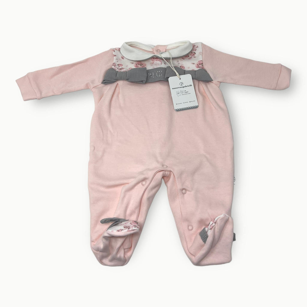Nazareno Gabrielli Tutina Baby Femminuccia In Caldo Cotone Con Applicazioni Art. Ng2212-95