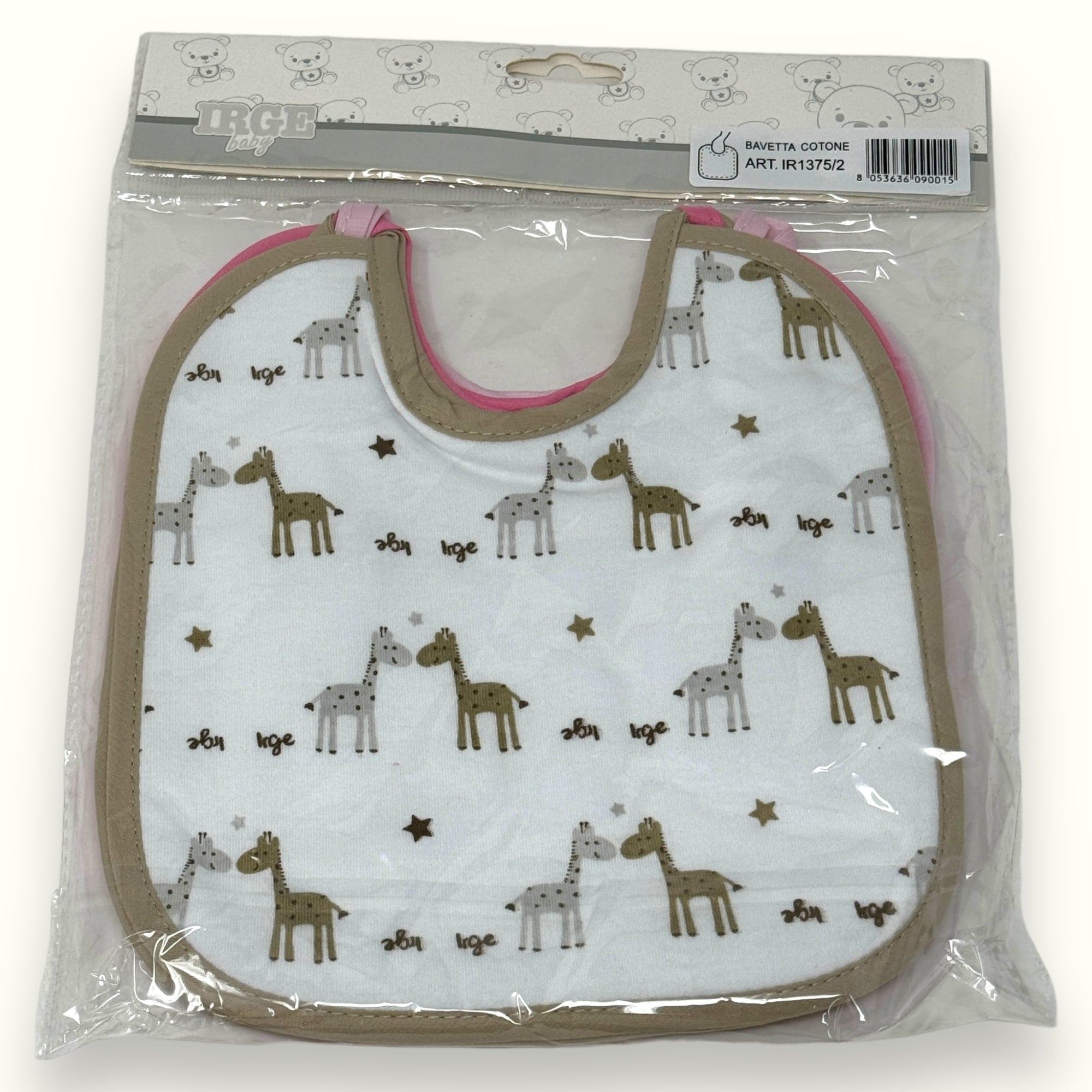 Irge Baby - 6 Pezzi Bavetta Baby In Puro Cotone Stampato Con Laccetti  Art. Ir1375-2