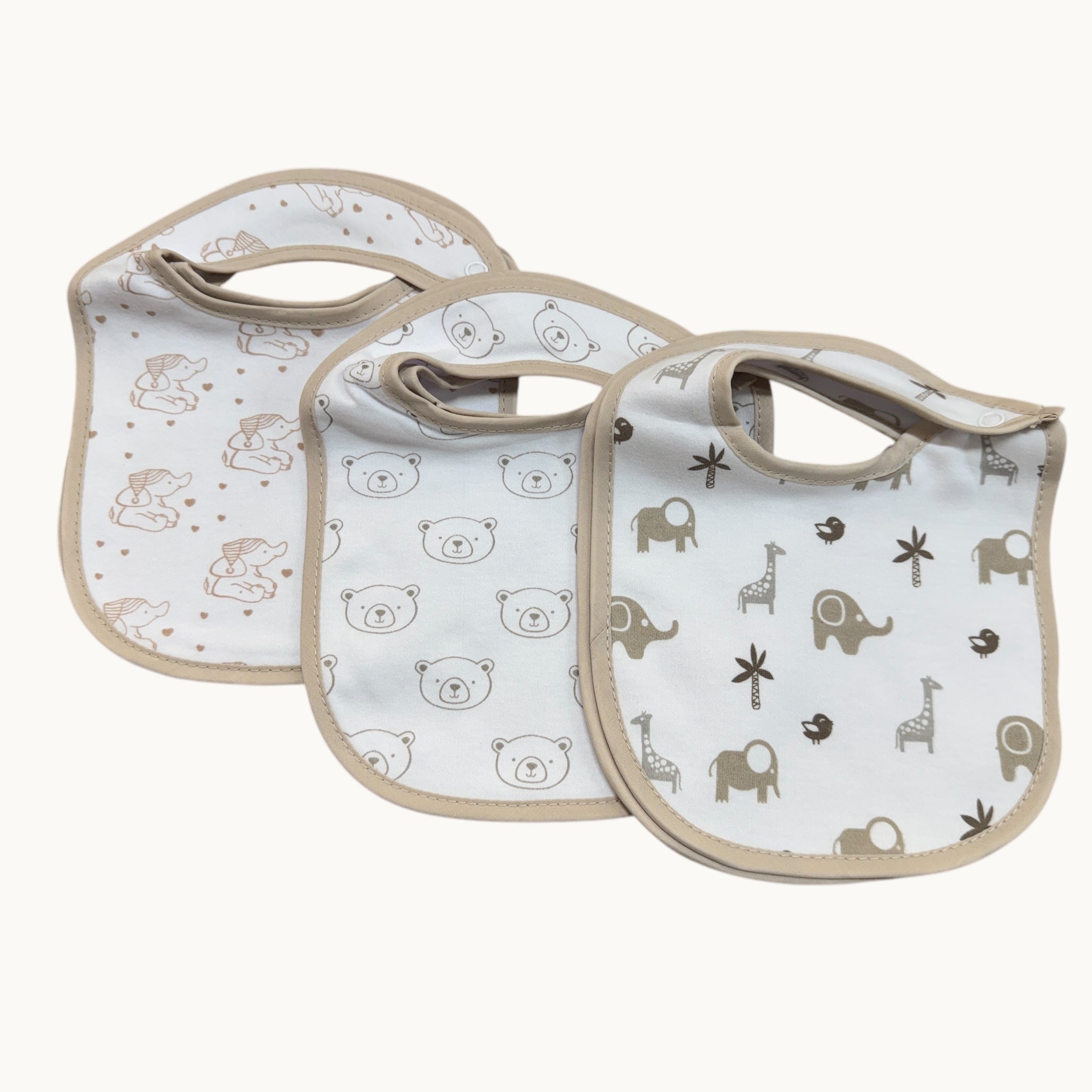Irge Baby - Pacco Da 6 Bavette Neonato In Puro Cotone Stampato Con Clips  Art. Ir1384-1