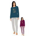 You & Me Inverno Pigiama Donna Serafino 3 Bottoni Tinta Unita In Caldo Cotone Con Stampa Art. Ymi716