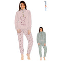 You&me Donna Coral Pigiama Donna Serafino In Soffice Coral Con Pantalone Stampato Art. Ymc729