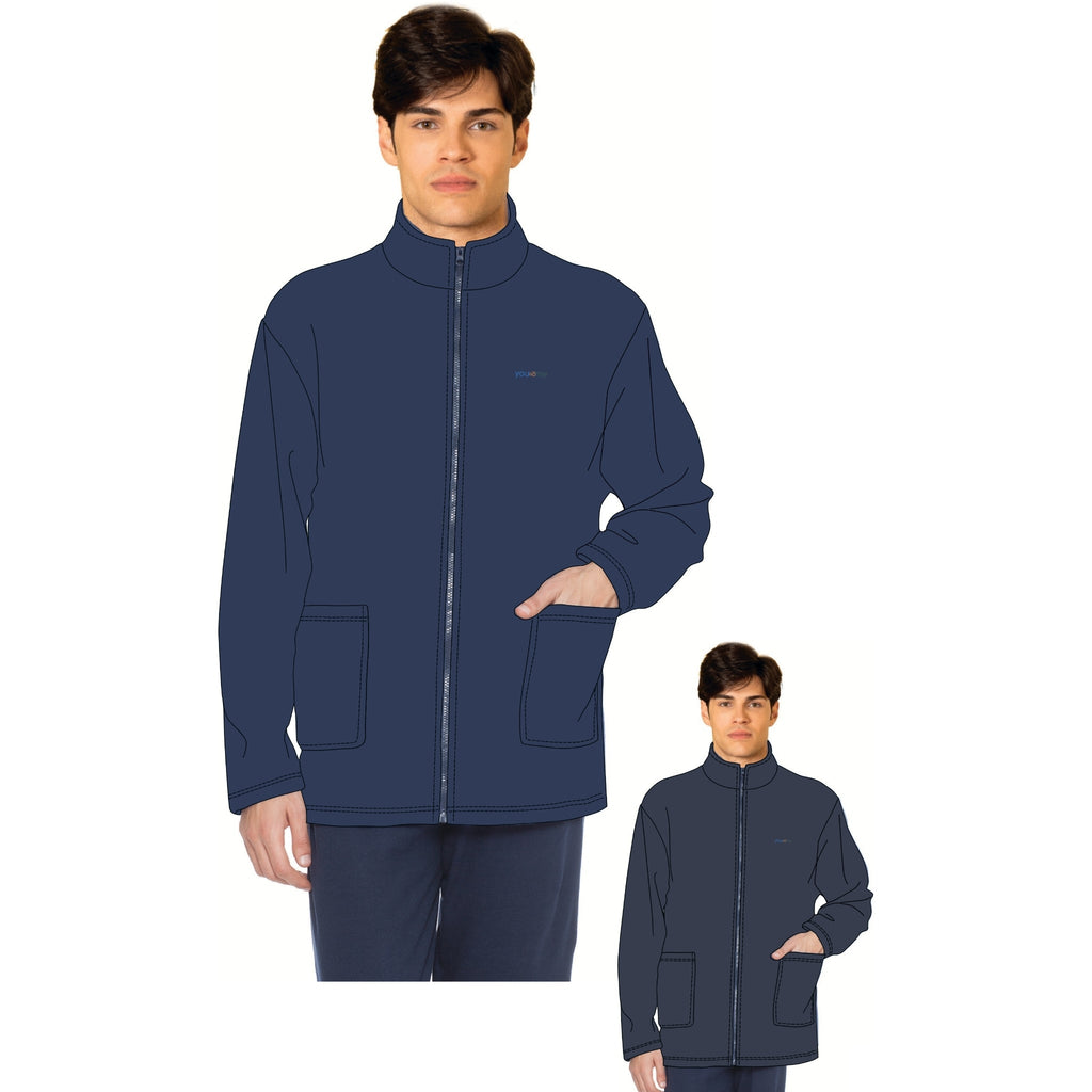 You&me By Irge Uomo Pile Giacca Camera Uomo Tinta Unita Full Zip In Pile Con Tasche Art. Ymp699