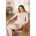 Linea Irge Punto Milano Pigiama Donna Ricamato Serafino 3 Bottoni Pantalone Fantasia Art. Ptd66