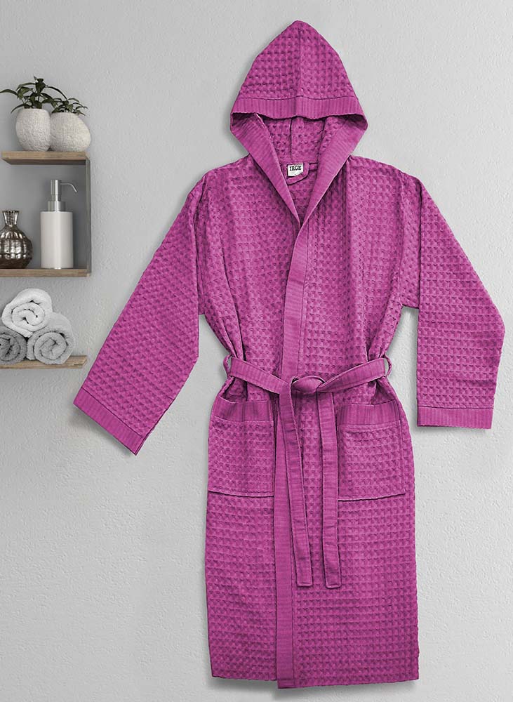 Accappatoio Nido D'ape Modello Waffle  - Vari Colori - Polvere Fuxia Royal Blu Grigio Lavanda