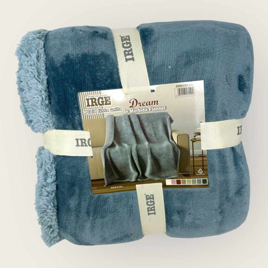 Irge Home Collection -plaid -1posto - 1posto E Mezzo - 2posti- In Morbida Flannel Tinta Unita  Art. Dream