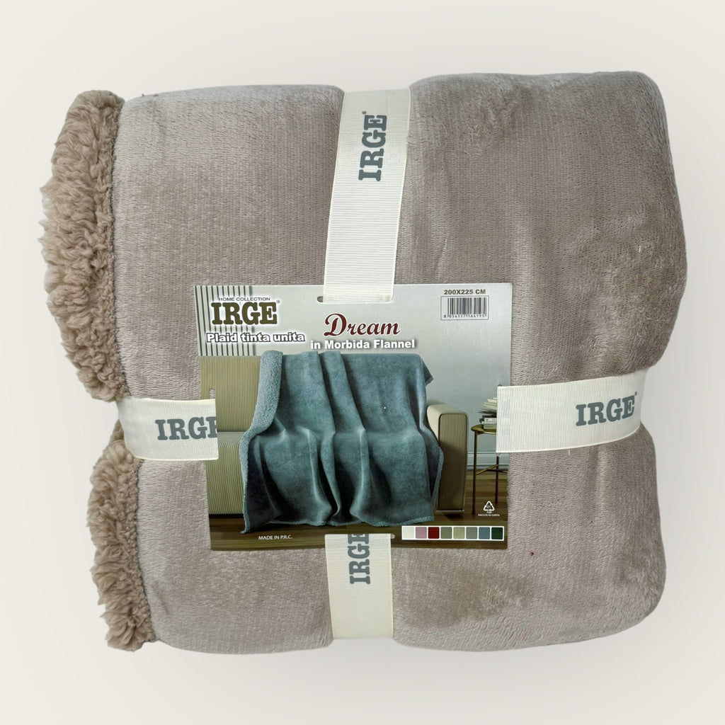 Irge Home Collection -plaid -1posto - 1posto E Mezzo - 2posti- In Morbida Flannel Tinta Unita  Art. Dream