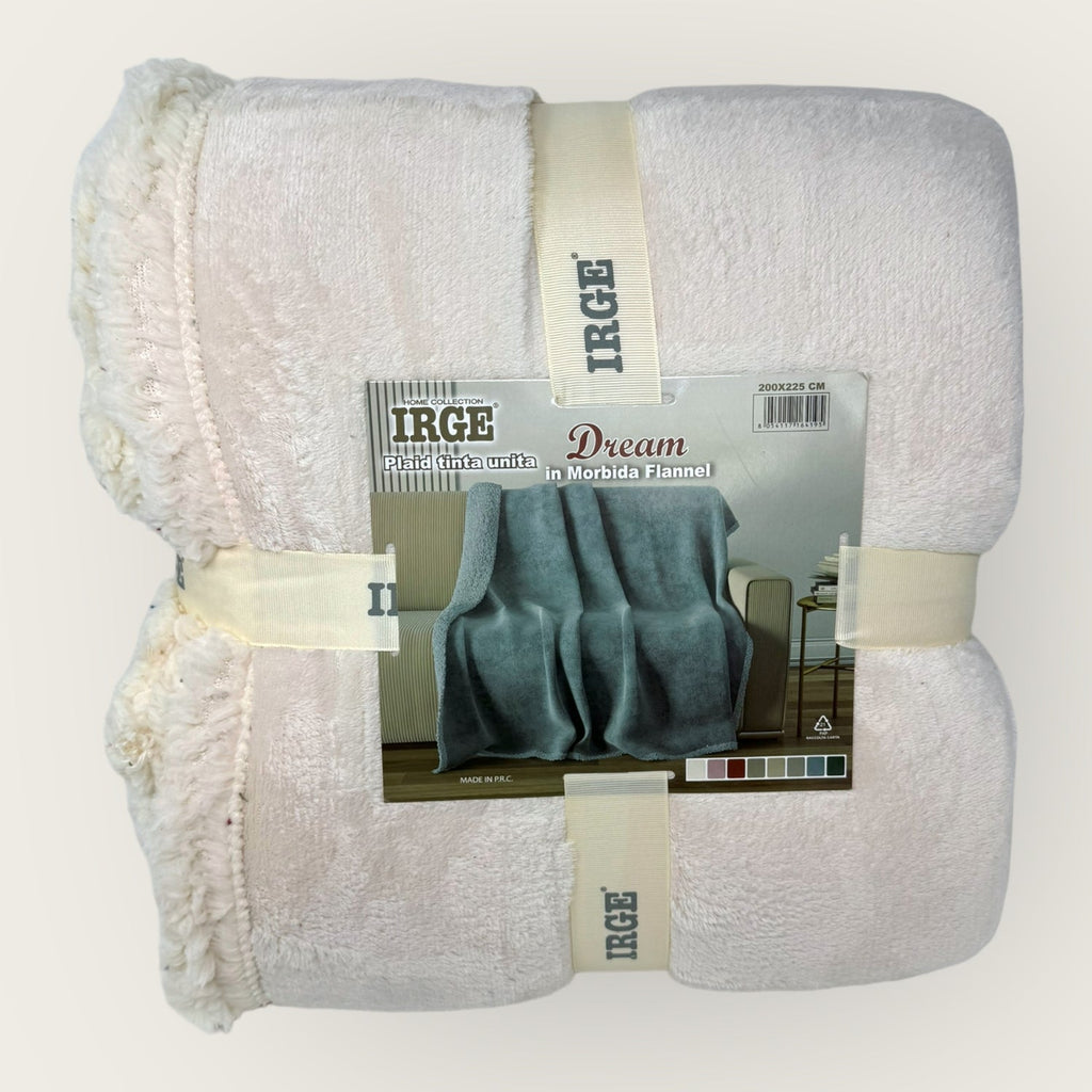 Irge Home Collection -plaid -1posto - 1posto E Mezzo - 2posti- In Morbida Flannel Tinta Unita  Art. Dream