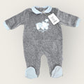 Irge Baby Tutina Baby Maschietto In Morbida Ciniglia -di Cotone- Ricamata  Art. Rmp03
