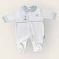 Irge Baby Tutina Baby Maschietto In Morbida Ciniglia -di Cotone- Ricamata  Art. Rmp04