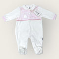 Irge Baby Tutina Baby Femminuccia In Morbida Ciniglia -di Cotone- Ricamata  Art. Rmp09