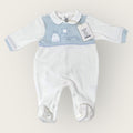 Irge Baby Tutina Baby Maschietto In Morbida Ciniglia -di Cotone- Ricamata  Art. Rmp10