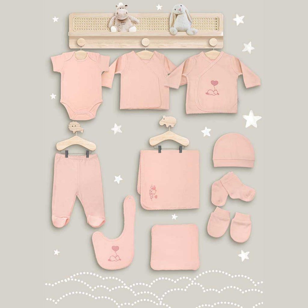 Irge Set Regalo 10 Pezzi Coperta - Body - 2 Maglie - Ghettina - Bavetta - Cappello - Guanti - Calzini - Fazzoletto Art. Bor01