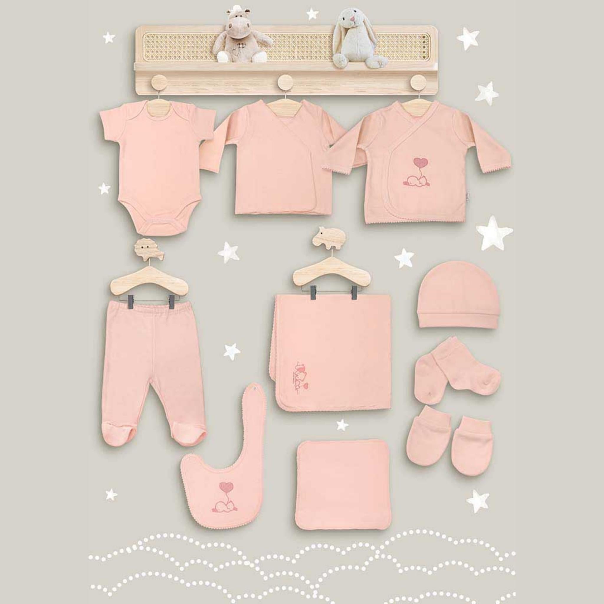 Irge Set Regalo 10 Pezzi Coperta - Body - 2 Maglie - Ghettina - Bavetta - Cappello - Guanti - Calzini - Fazzoletto Art. Bor01