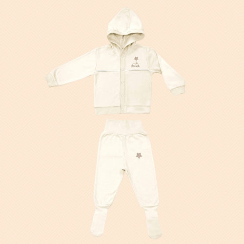 Irge Baby - Set Cardigan E Ghettina Colore Natural Wood Art. Bor02